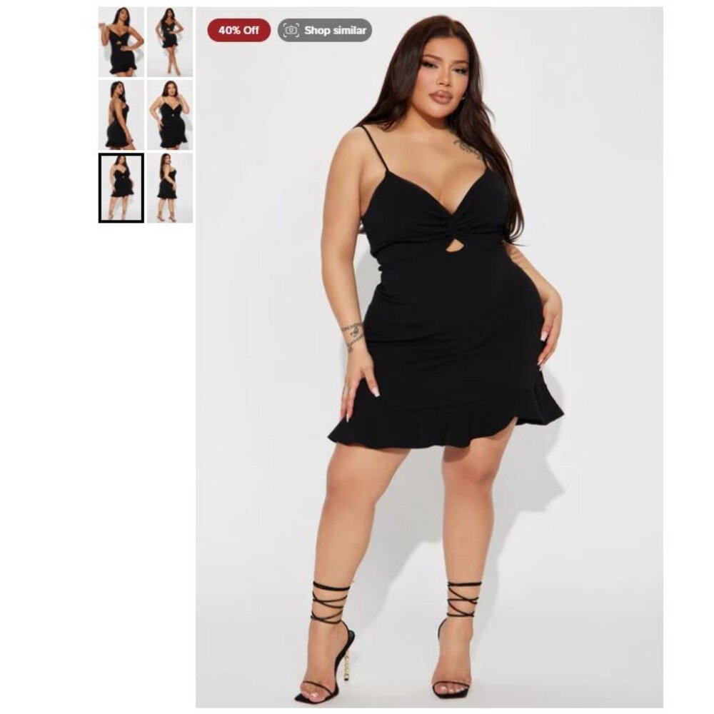 Fashion Nova Curve - Without Your Kisses Dress - Black - Size 3X